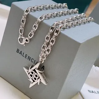 Collar Balenciaga BB Star Pendant Cadena Plata