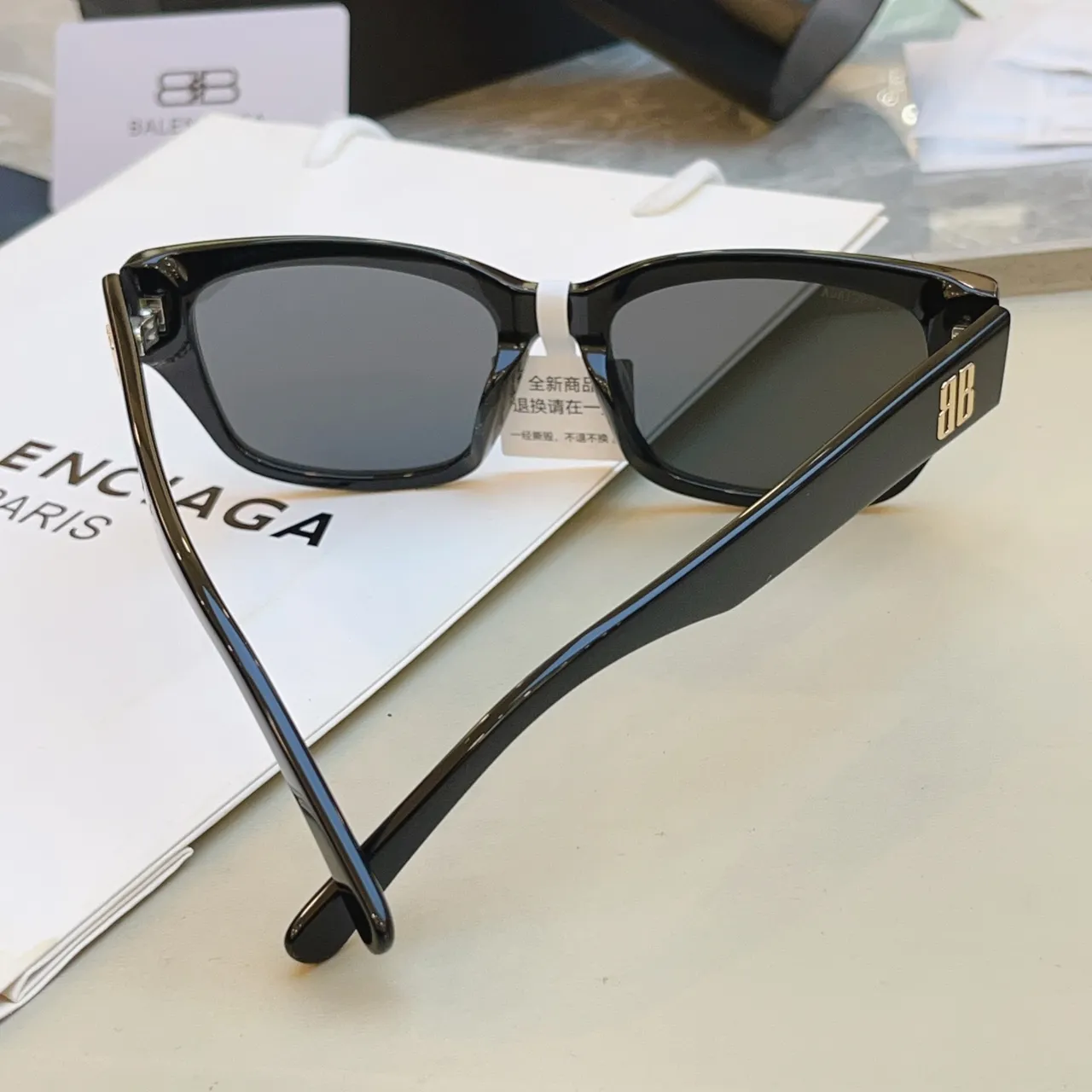 Balenciaga BB0480SK Black Frame Gray Mirror Lens Sunglasses 2