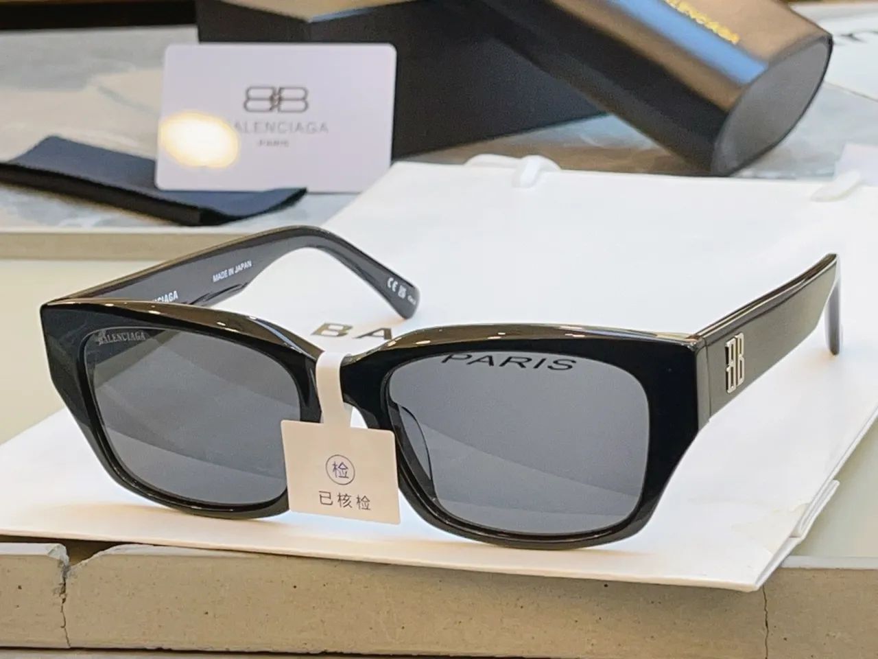 Balenciaga BB0480SK Black Frame Gray Mirror Lens Sunglasses 5