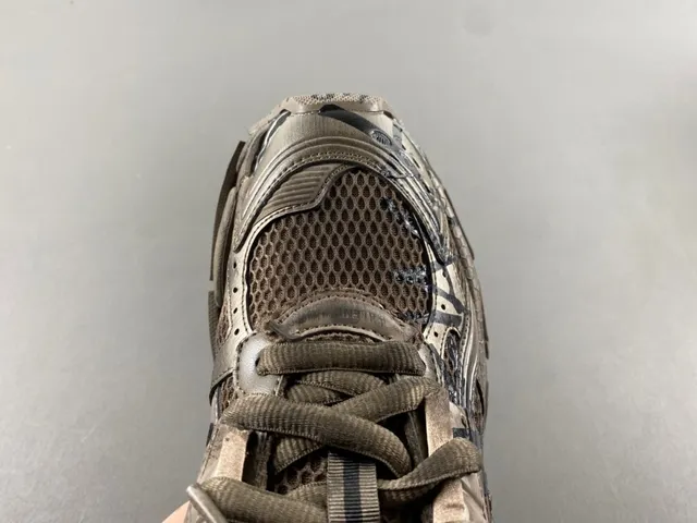 Balenciaga Beige Black Deconstructed Graffiti-Painted Chunky Sneakers 5
