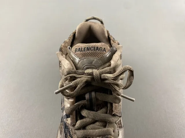 Balenciaga Beige Black Deconstructed Graffiti-Painted Chunky Sneakers 6