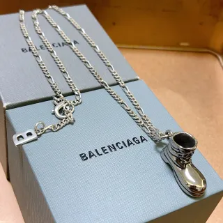 Balenciaga Boot Pendant Silver Chain Necklace