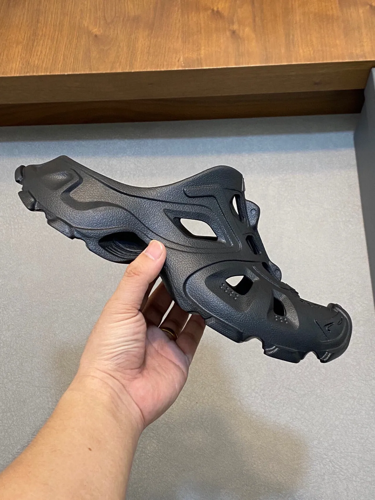 Balenciaga Defender Dark Gray Molded Rubber Clogs 4