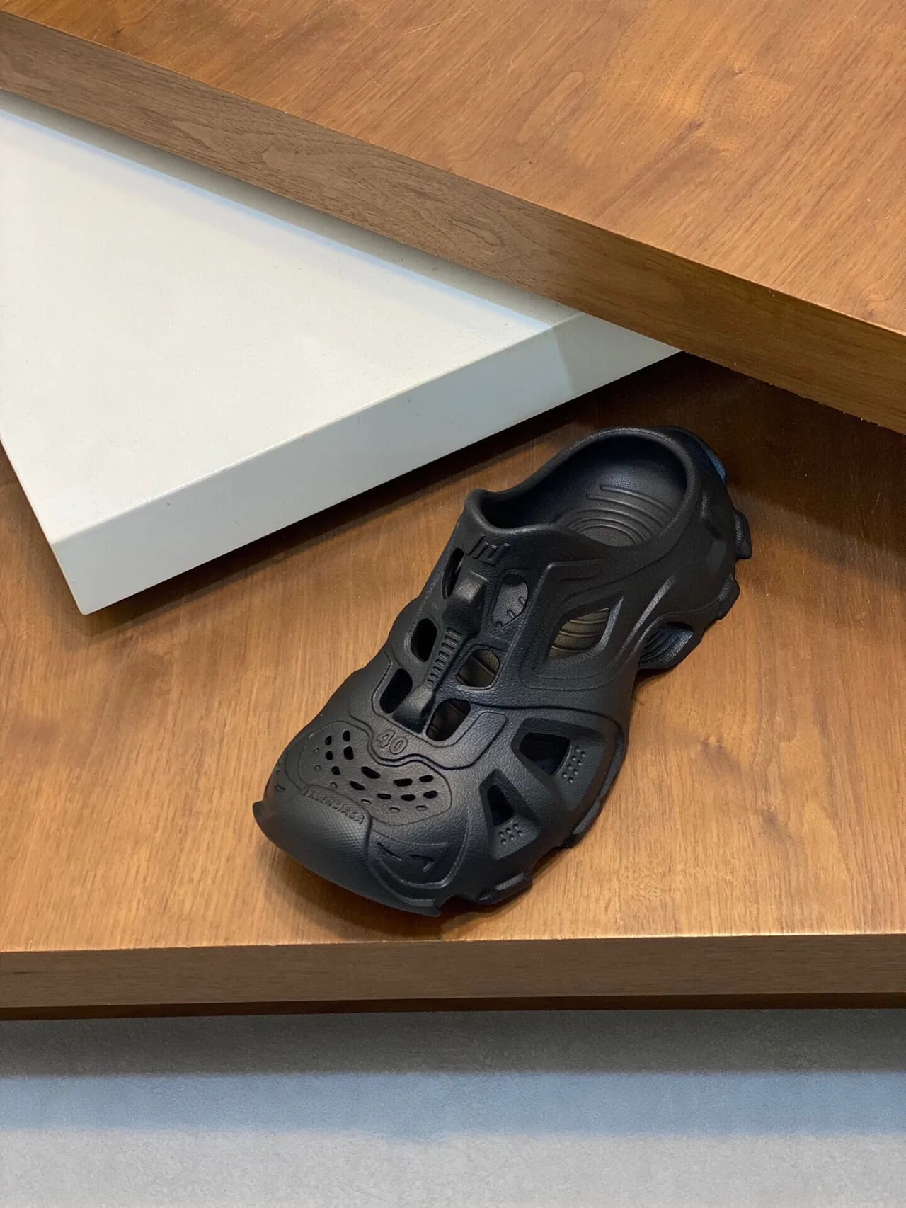 Balenciaga Defender Dark Gray Molded Rubber Clogs 6