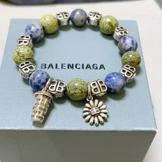 Balenciaga Pulseira Verde Azul com Encantos de Contas