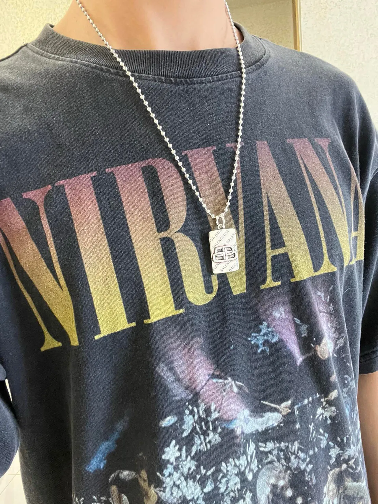 Balenciaga Collier Pendentif Plaque ID Chaîne à Billes 9