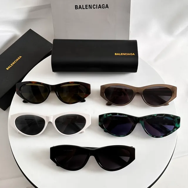Balenciaga Narrow Cat-Eye Black Sunglasses 8