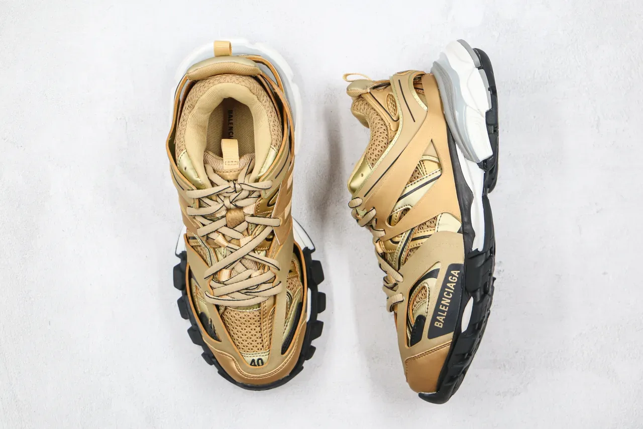 Balenciaga Runner Tan and Black Chunky Sneakers 8