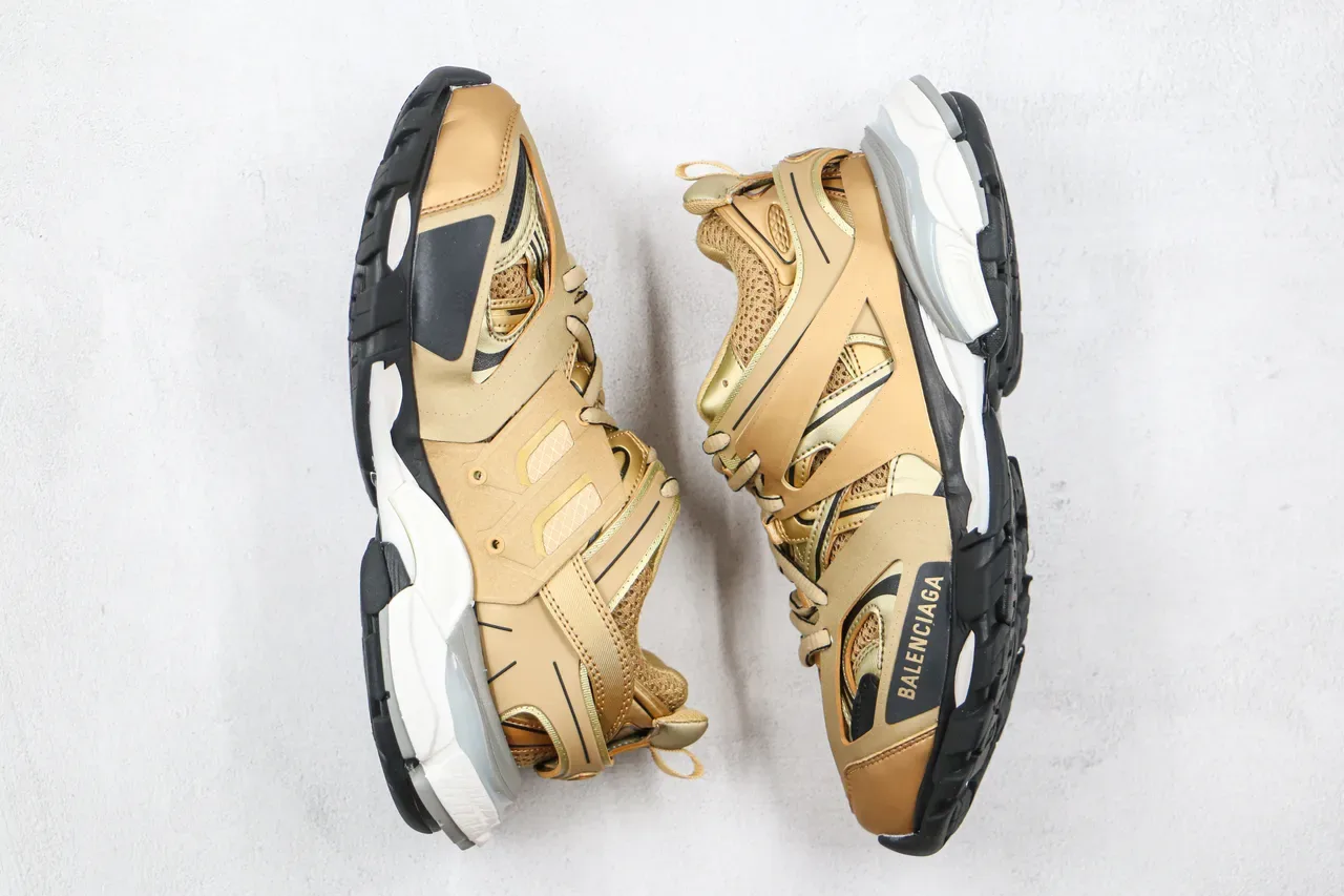 Balenciaga Runner Tan and Black Chunky Sneakers 9