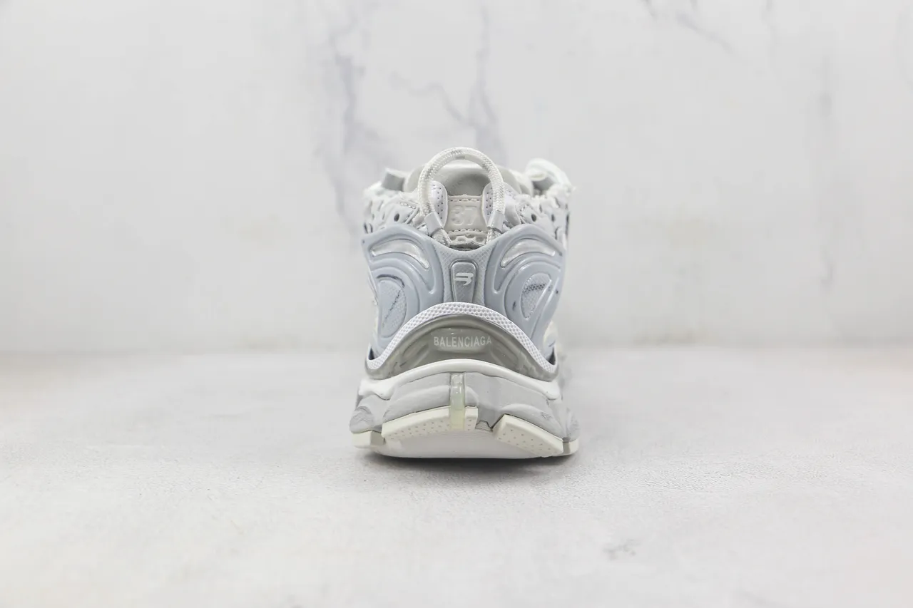 Balenciaga Runner White Silver Chunky Sneakers 9