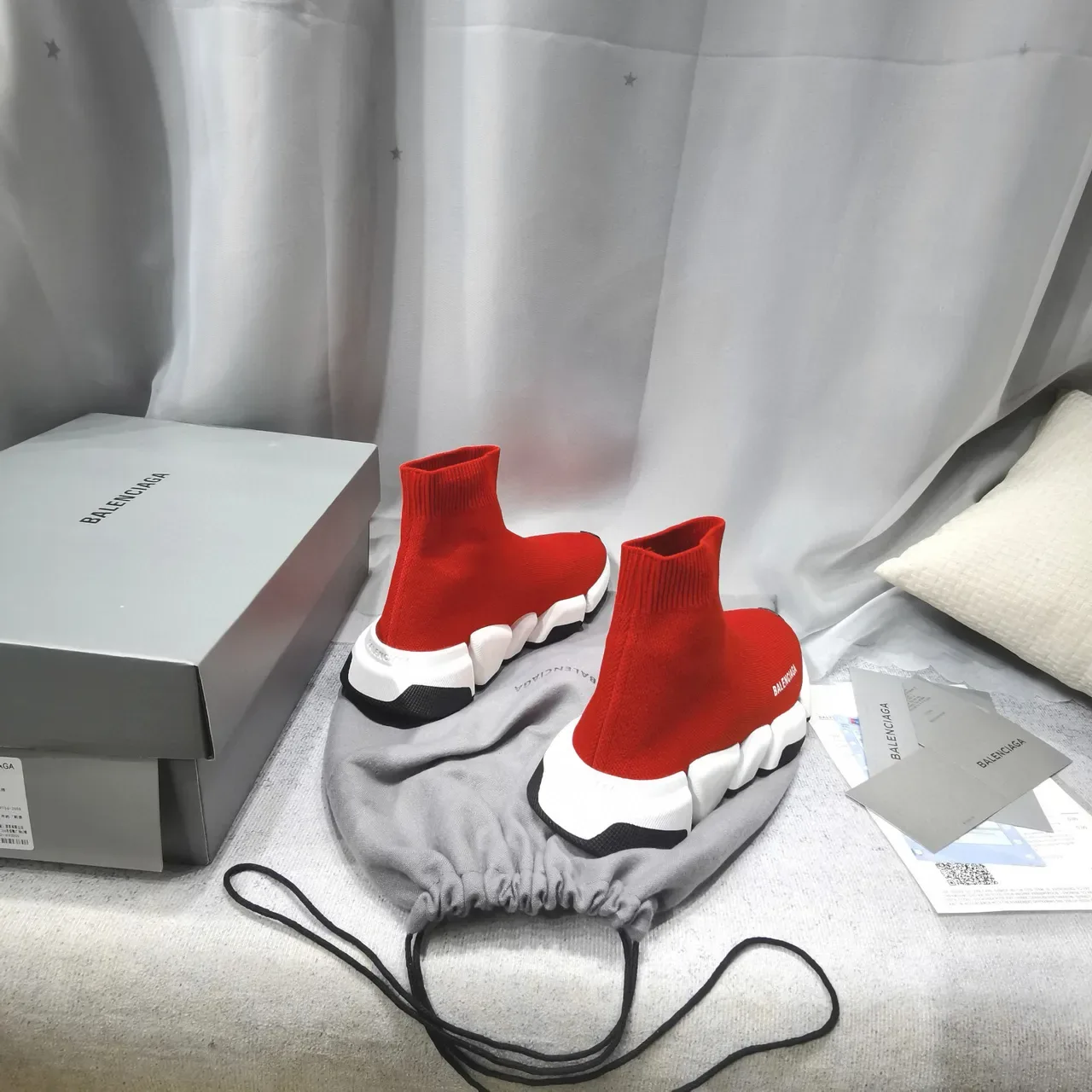 Balenciaga Speed Trainer Vermelho Branco Preto Sneakers Lifestyle 4