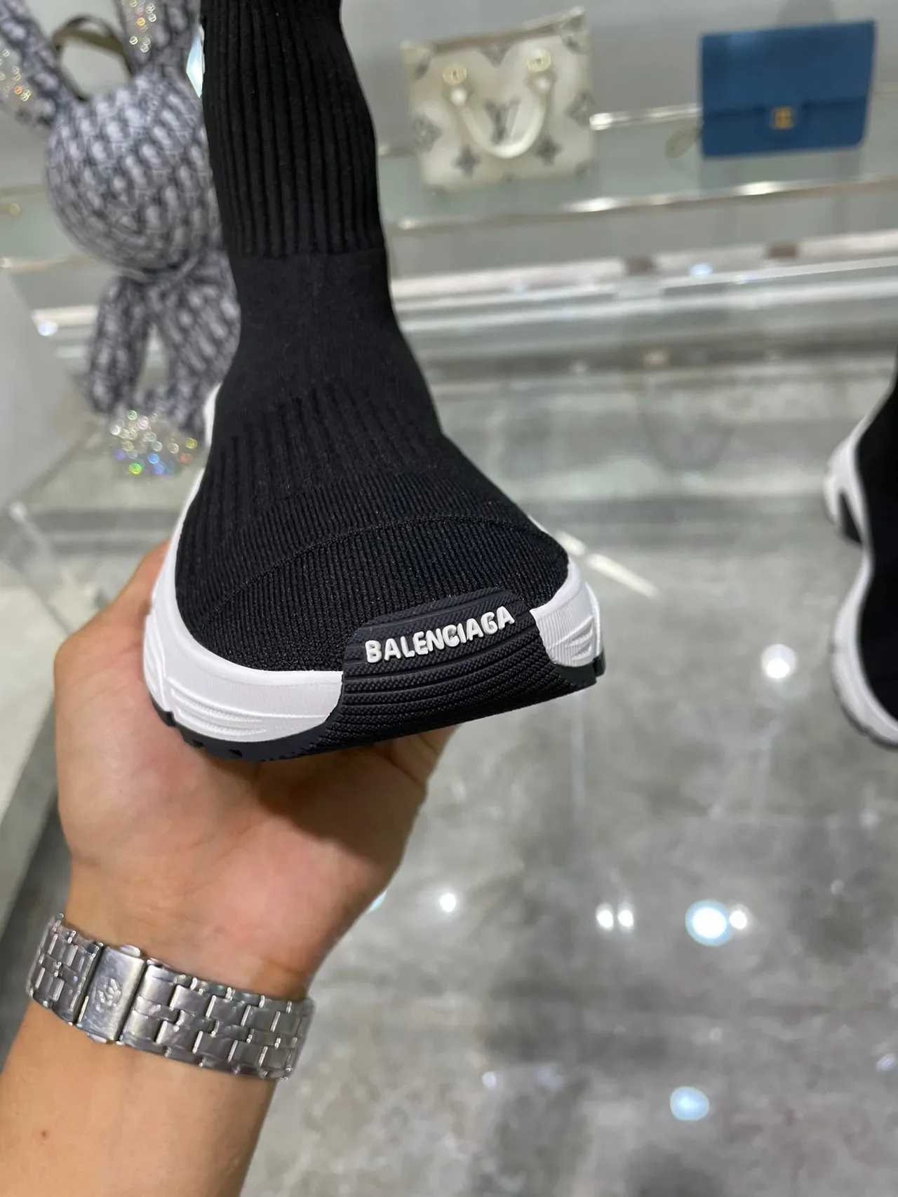 Balenciaga Speed Trainer Speed 3.0 काले और सफेद चंकी स्नीकर 3