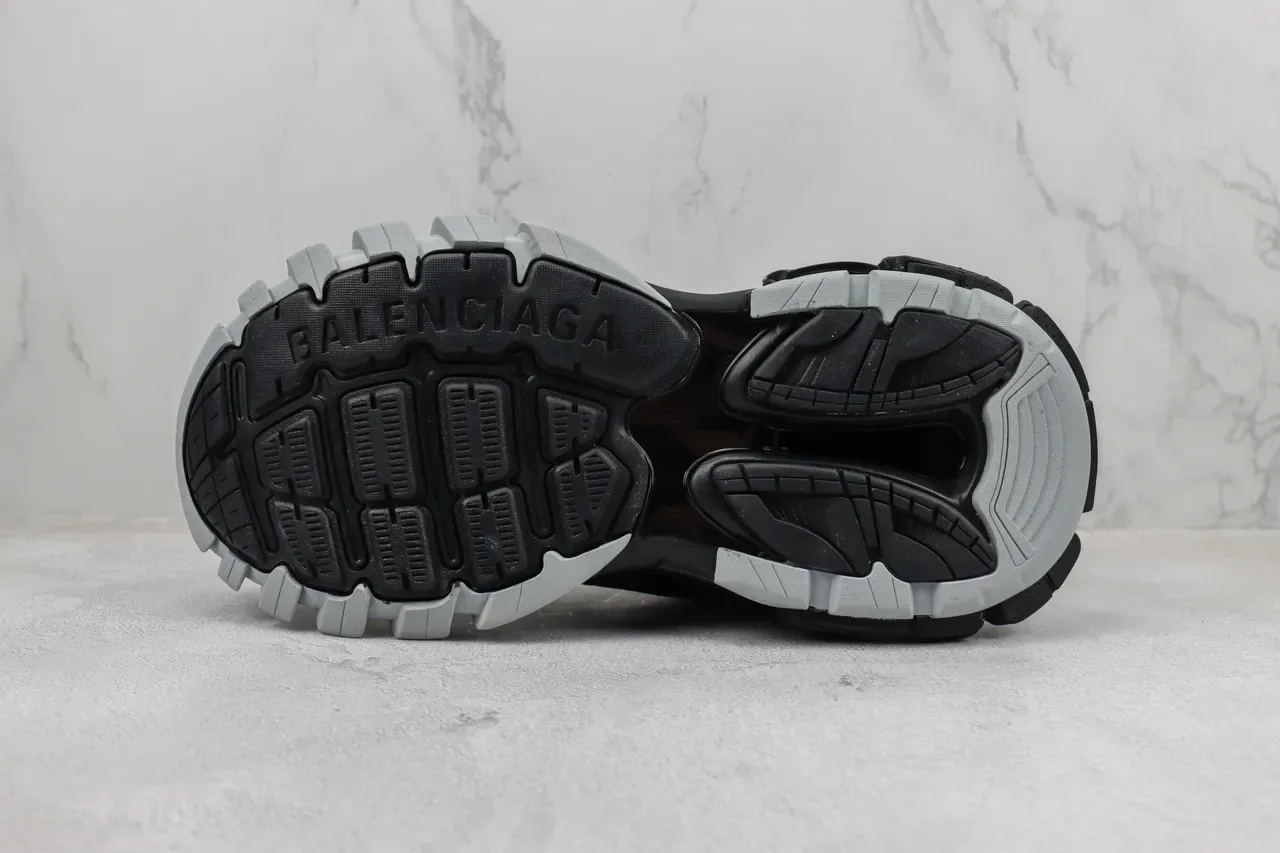Balenciaga Track Trainer Black and Silver Chunky Sneakers 8