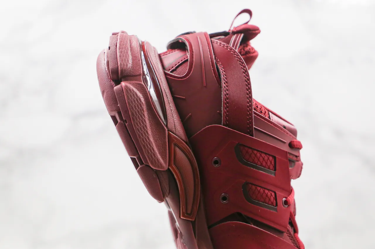 Balenciaga Track Trainer Monochromatic Red Chunky Sneakers 4