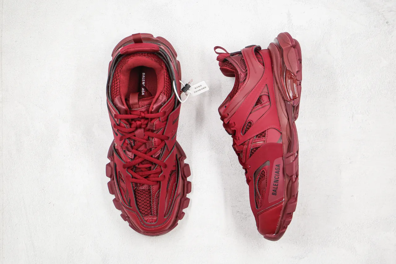 Balenciaga Track Trainer Monochromatic Red Chunky Sneakers 8