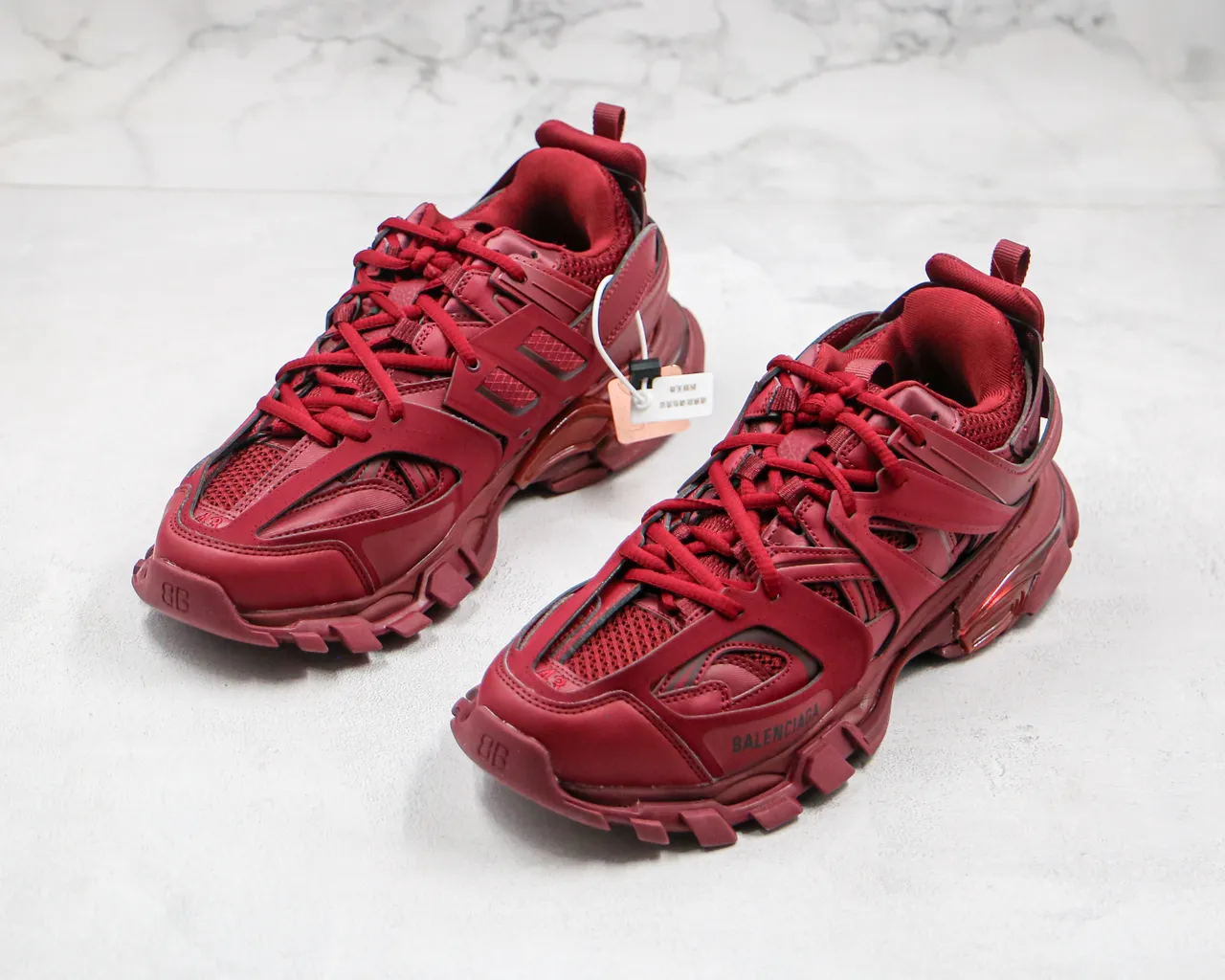 Balenciaga Track Trainer Monochromatic Red Chunky Sneakers 9
