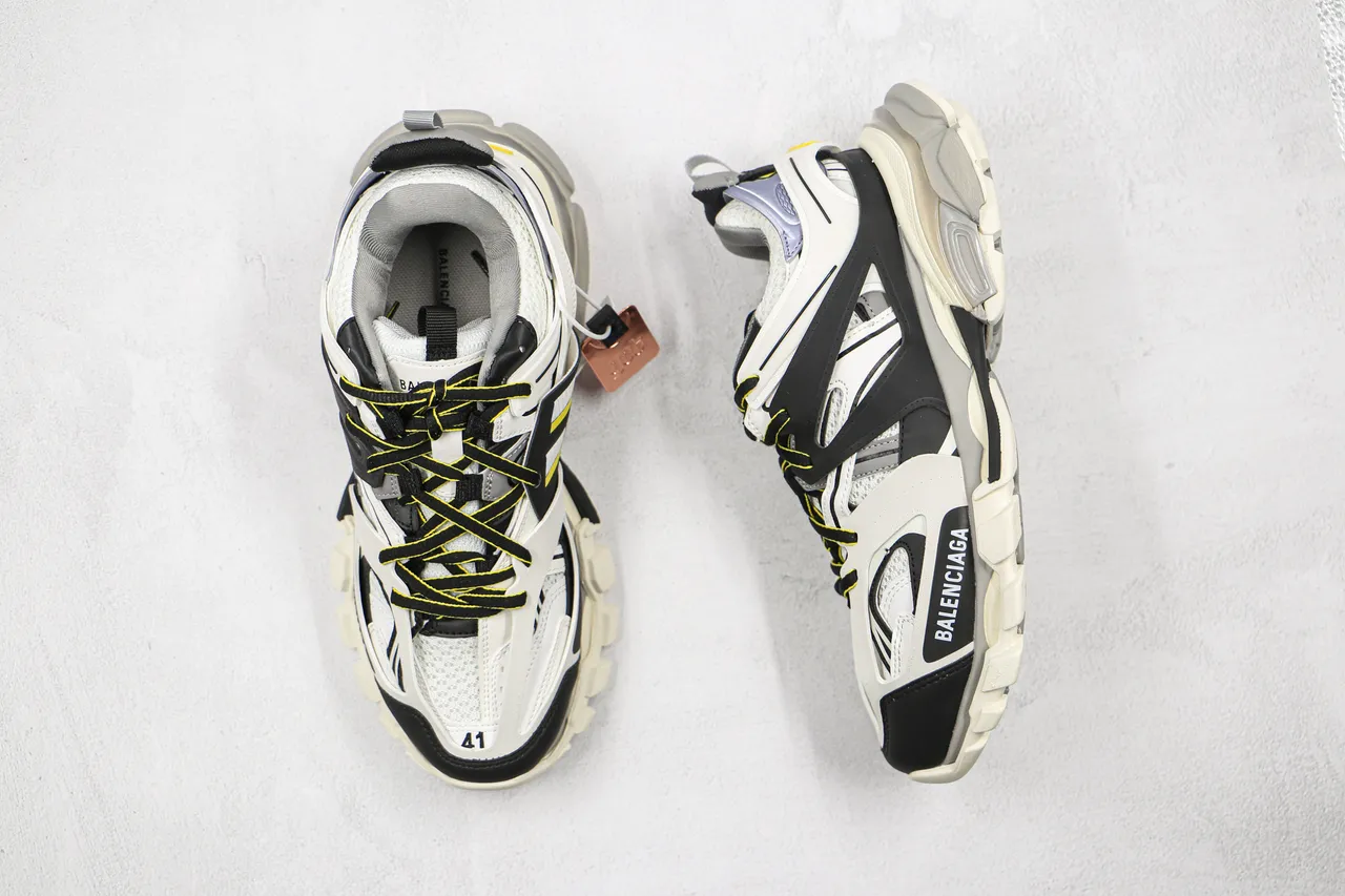 Balenciaga Track Trainer Blancos Negros Grises Amarillos Zapatillas con suela gruesa 8