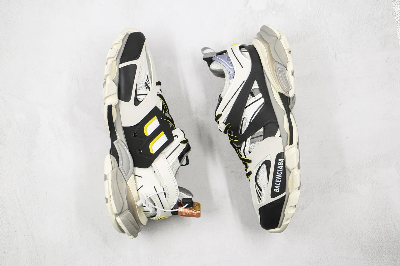 Balenciaga Track Trainer Blancos Negros Grises Amarillos Zapatillas con suela gruesa 9