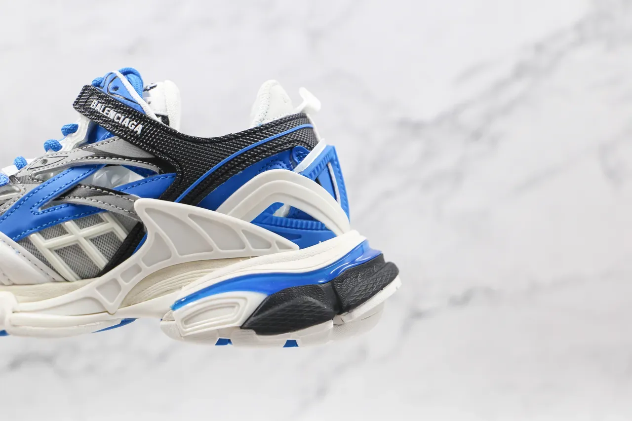 Balenciaga Track Trainer brancos azuis pretos chunky sneakers 4