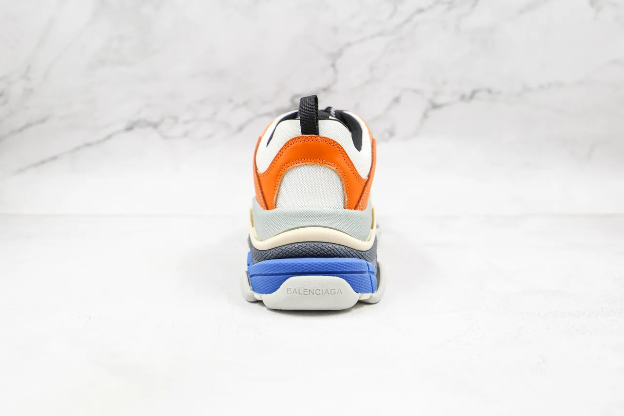 Balenciaga Triple S Orange Black White Blue Chunky Sneakers 2