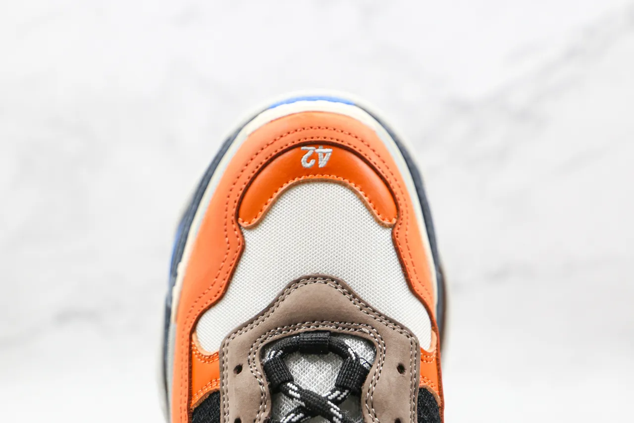 Balenciaga Triple S Orange Black White Blue Chunky Sneakers 5