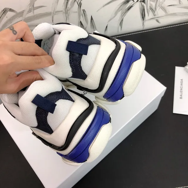 Balenciaga Triple S Blancas, Azul Marino, Púrpura Zapatillas Chunky 4