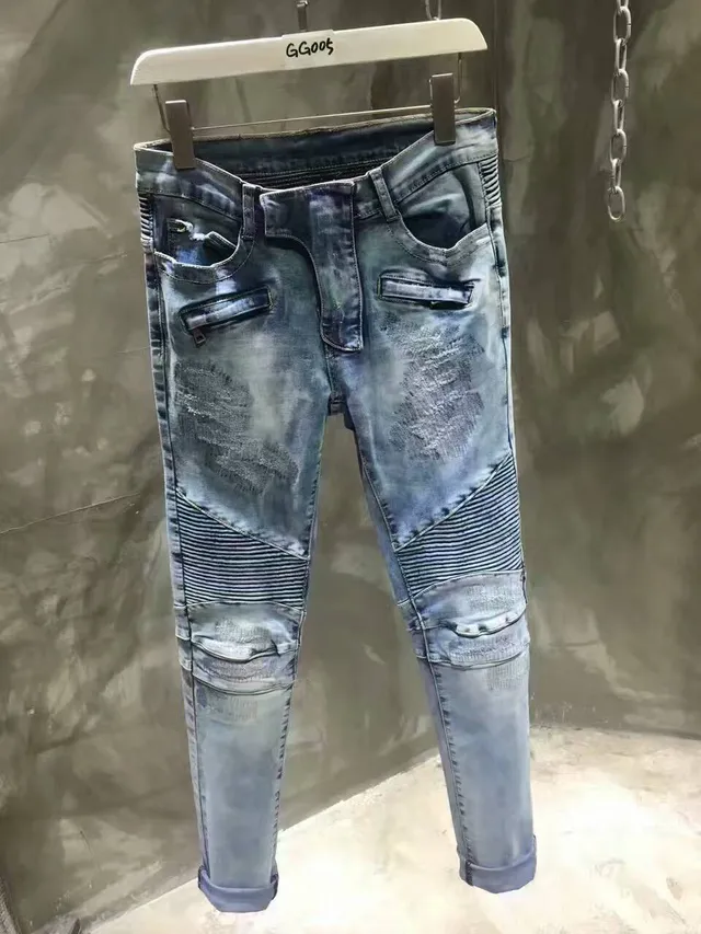 Balmain Jeans slim déchiré avec lavé moyen et ceinture côtelée 2