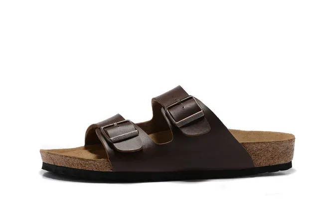 Birkenstock Arizona Sandales Casual Marron en Cuir à Deux Bretelles 2