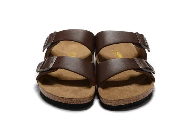 Birkenstock Arizona Sandales Casual Marron en Cuir à Deux Bretelles 5