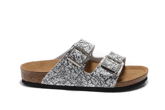 Birkenstock Arizona Sandálias casuais com estampado floral cinza 2