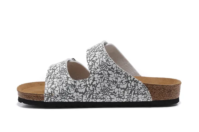Birkenstock Arizona Sandálias casuais com estampado floral cinza 4