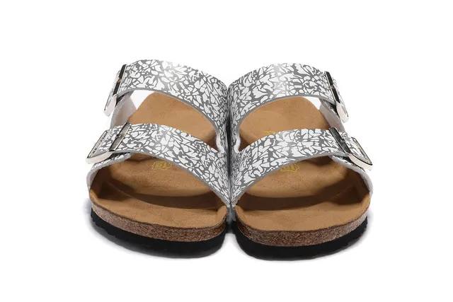 Birkenstock Arizona Sandálias casuais com estampado floral cinza 5