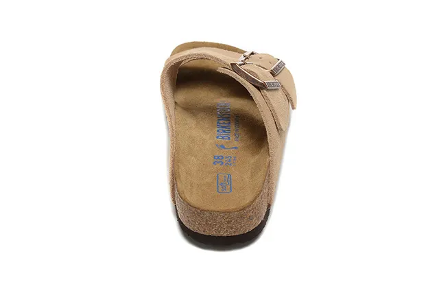 Birkenstock Arizona sandálias casuais de camurça tan com duas tiras 4