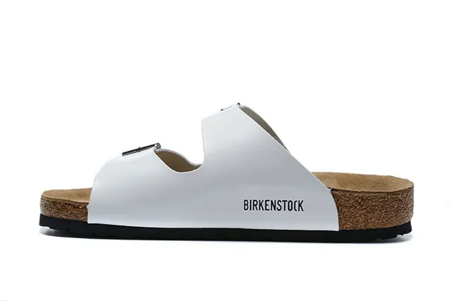 Birkenstock Arizona सफेद दो पट्टियों वाली आरामदायक सैंडल 4
