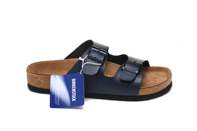 Birkenstock Navy Brown Two-Strap Buckle-Adjustable Casual Sandals 2
