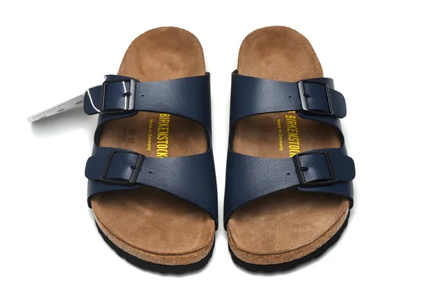 Birkenstock Navy Brown Two-Strap Buckle-Adjustable Casual Sandals 3