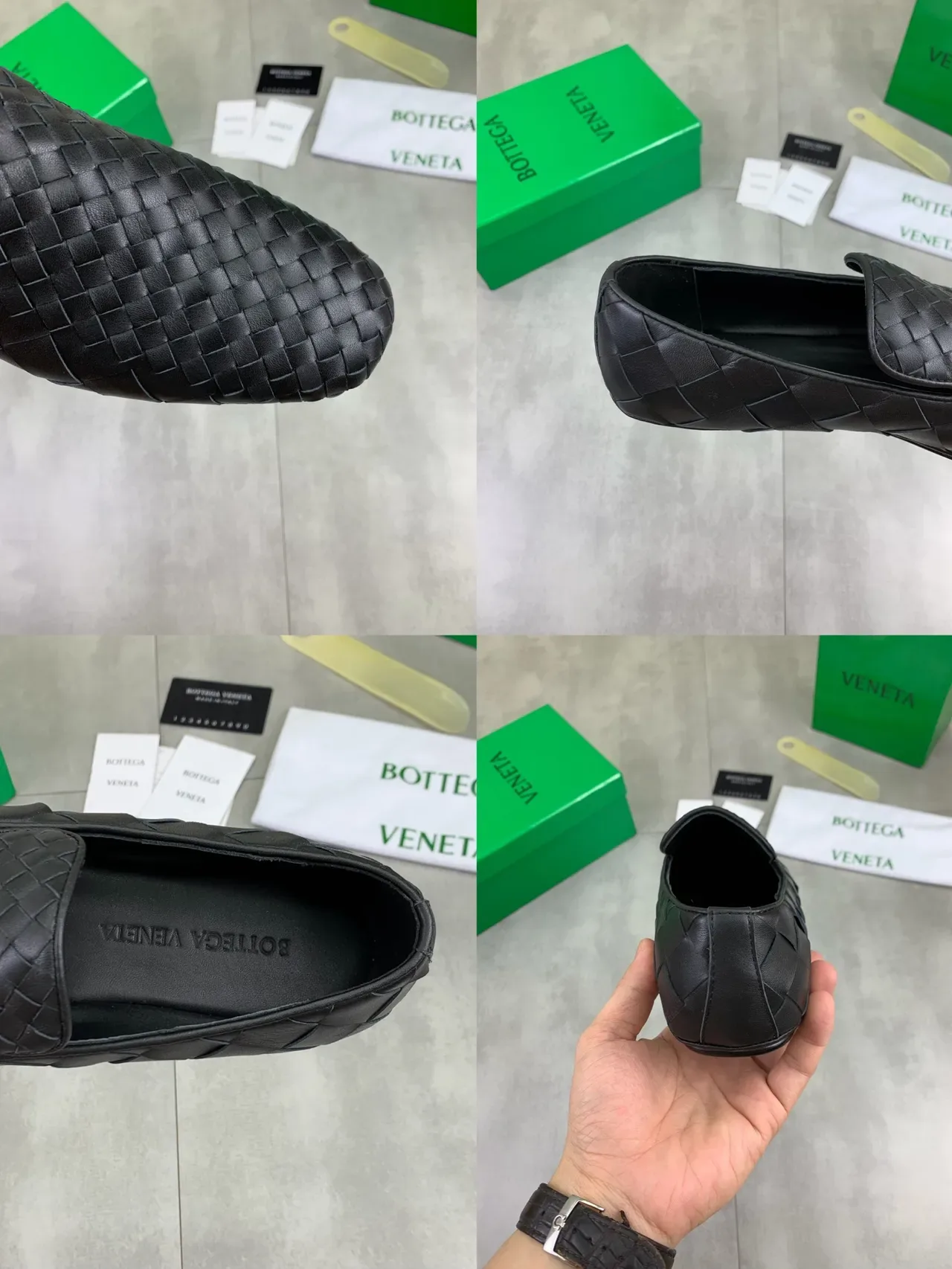 Bottega Veneta Andiamo Noir Intrecciato Cuir Tissé Slip-On Loafer 2