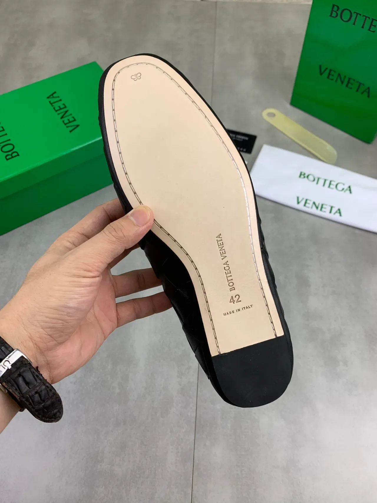 Bottega Veneta Andiamo Noir Intrecciato Cuir Tissé Slip-On Loafer 3