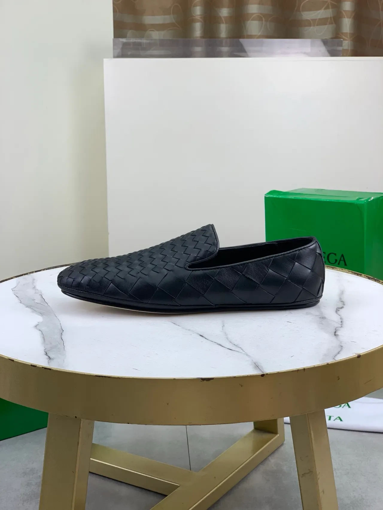 Bottega Veneta Andiamo Noir Intrecciato Cuir Tissé Slip-On Loafer 5