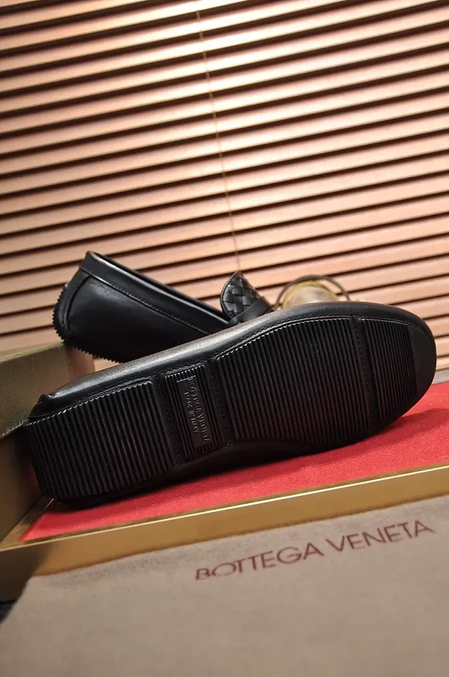 Bottega Veneta Preto Intrecciato Tecido Vamp Correa Penny Mocassim 3