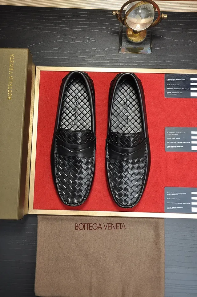 Bottega Veneta Preto Intrecciato Tecido Vamp Correa Penny Mocassim 4