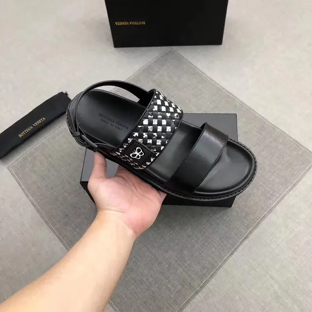 Bottega Veneta Cassette Noir Blanc Plateforme chunky Intrecciato Sangle Tressée Sandales Casual 6