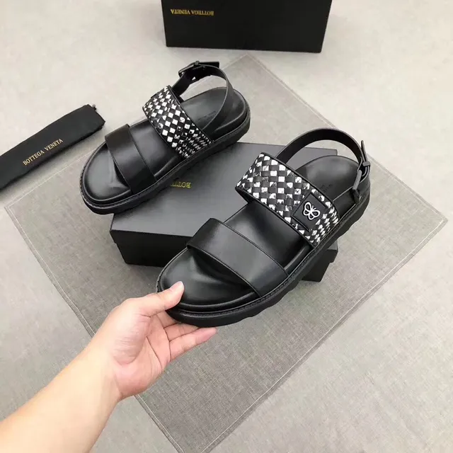 Bottega Veneta Cassette Noir Blanc Plateforme chunky Intrecciato Sangle Tressée Sandales Casual 7