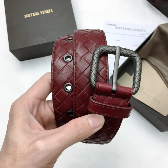 Bottega Veneta Cassette Intrecciato cinto de couro borgonha e gunmetal 3