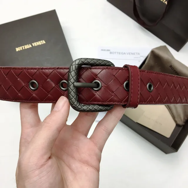 Bottega Veneta Cassette Intrecciato cinto de couro borgonha e gunmetal 4