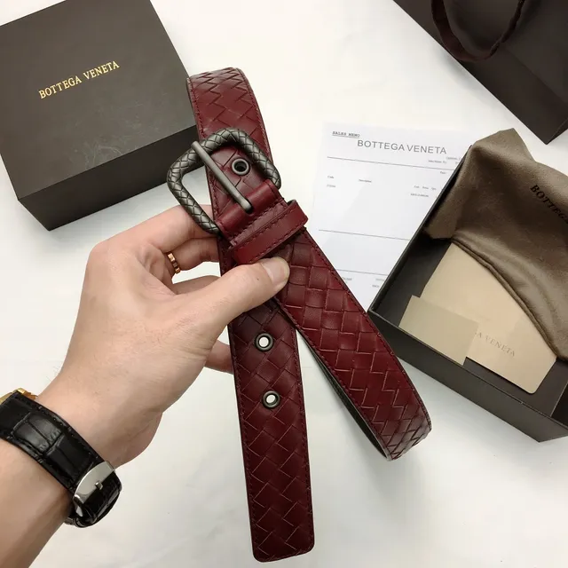 Bottega Veneta Cassette Intrecciato cinto de couro borgonha e gunmetal 6