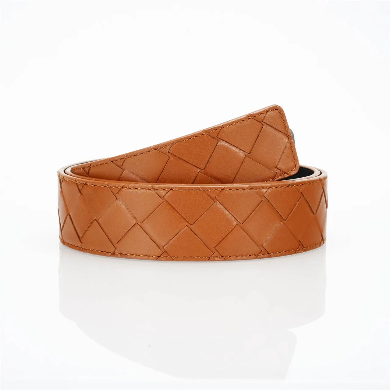 Bottega Veneta Cassette Intrecciato Leather Belt 3