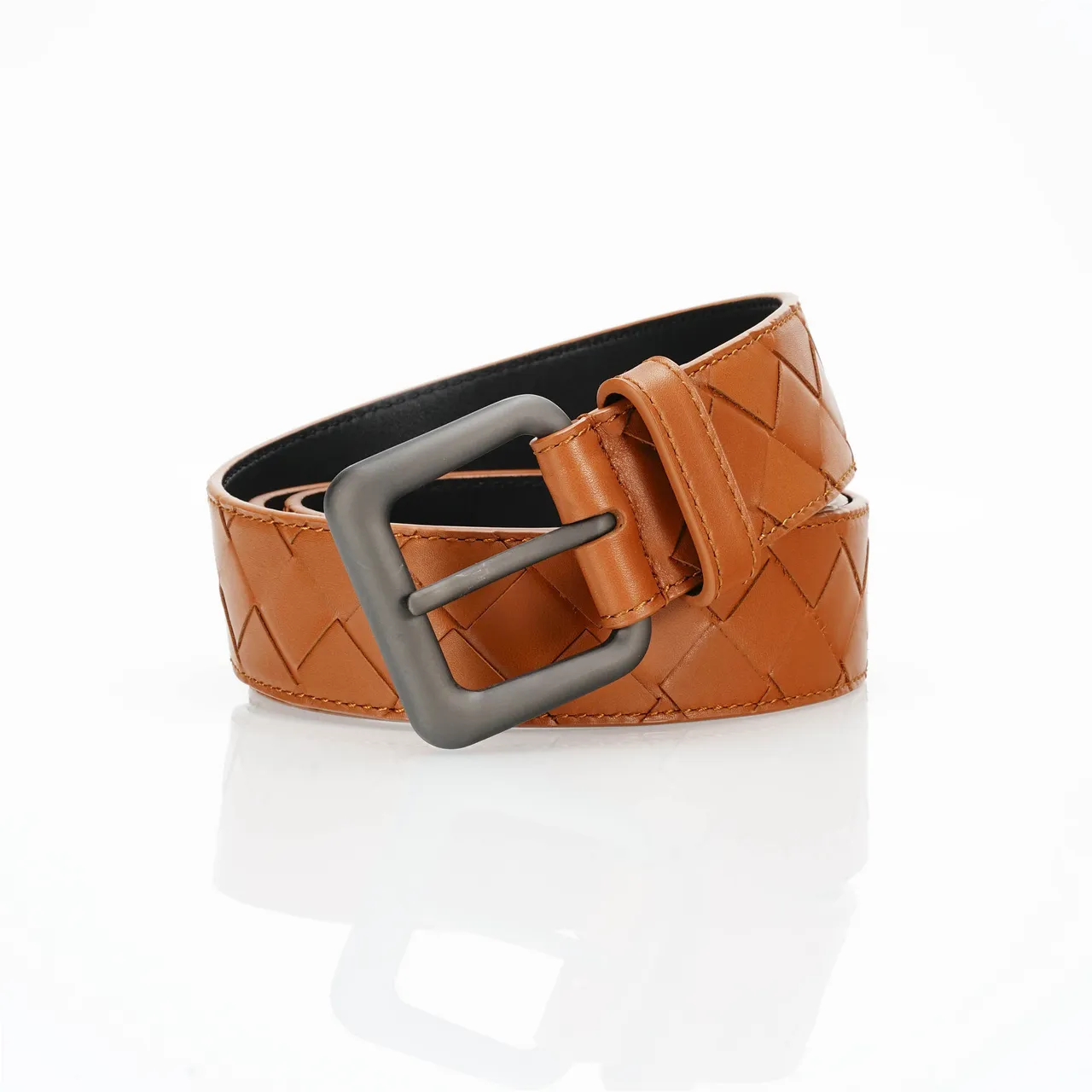 Bottega Veneta Cassette Intrecciato Leather Belt 4