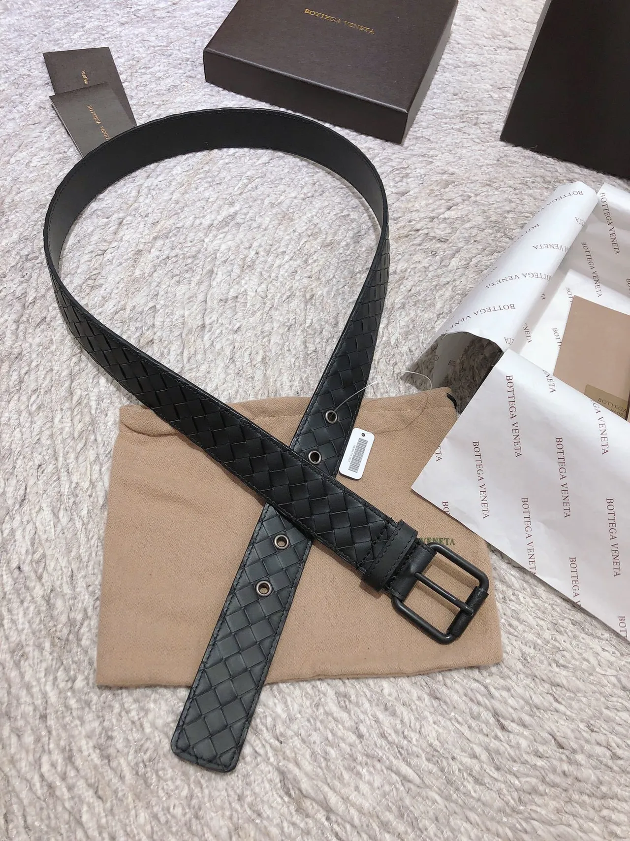 Bottega Veneta Cassette Intrecciato حزام جلد منسوج 5