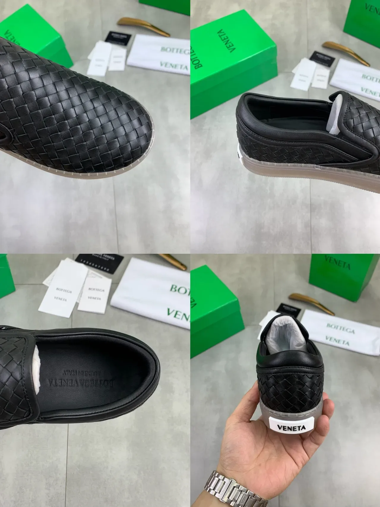 Bottega Veneta Cassette Loafer Noir Cuir Tressé Slip-On Loafers 2
